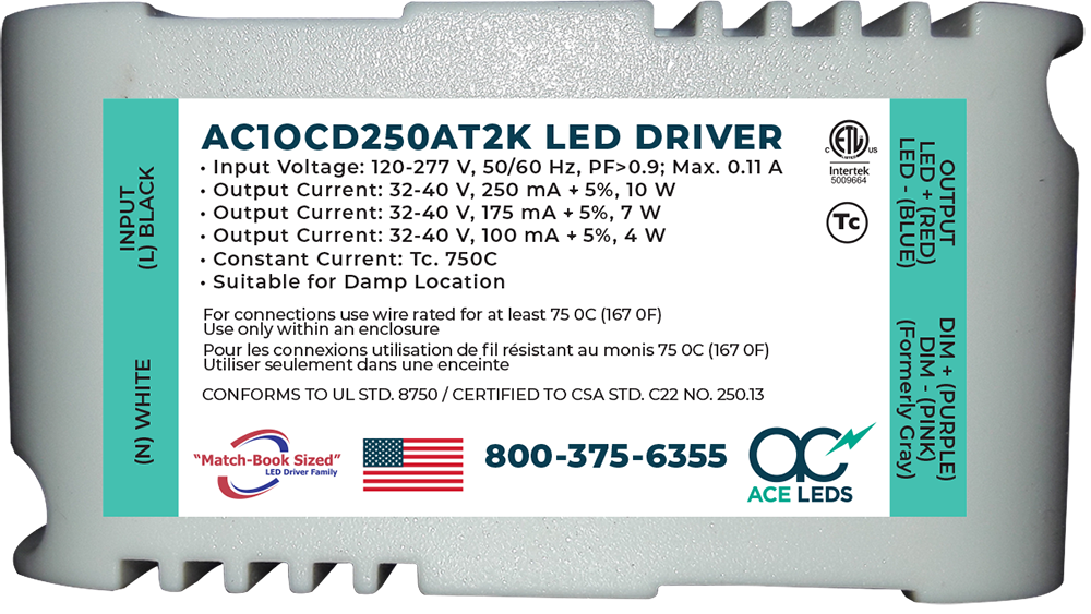 0-10V Dimming Constant Current Match-Book Sized LED DriverS